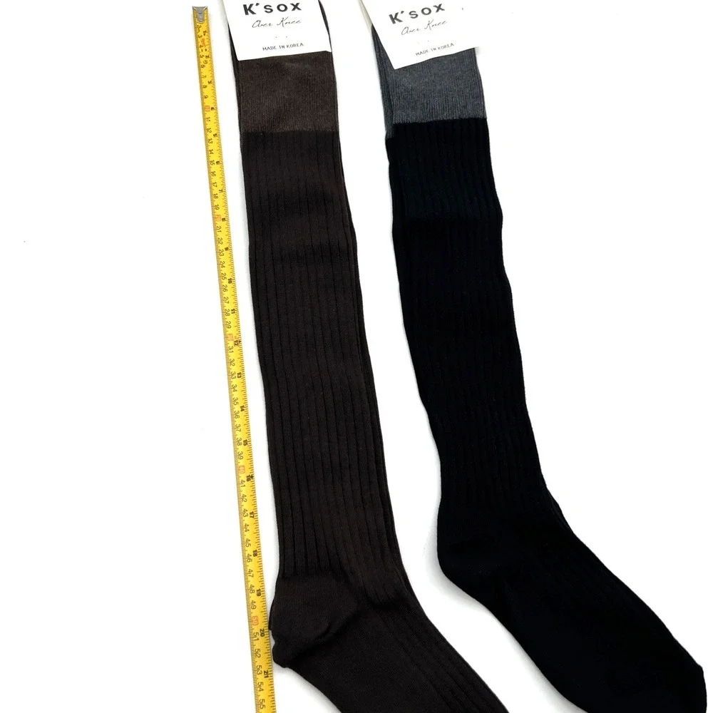 Lot of 7 Korea K'sox Over Knee High Socks Ribbed Warm Cozy Style Women Girls‎